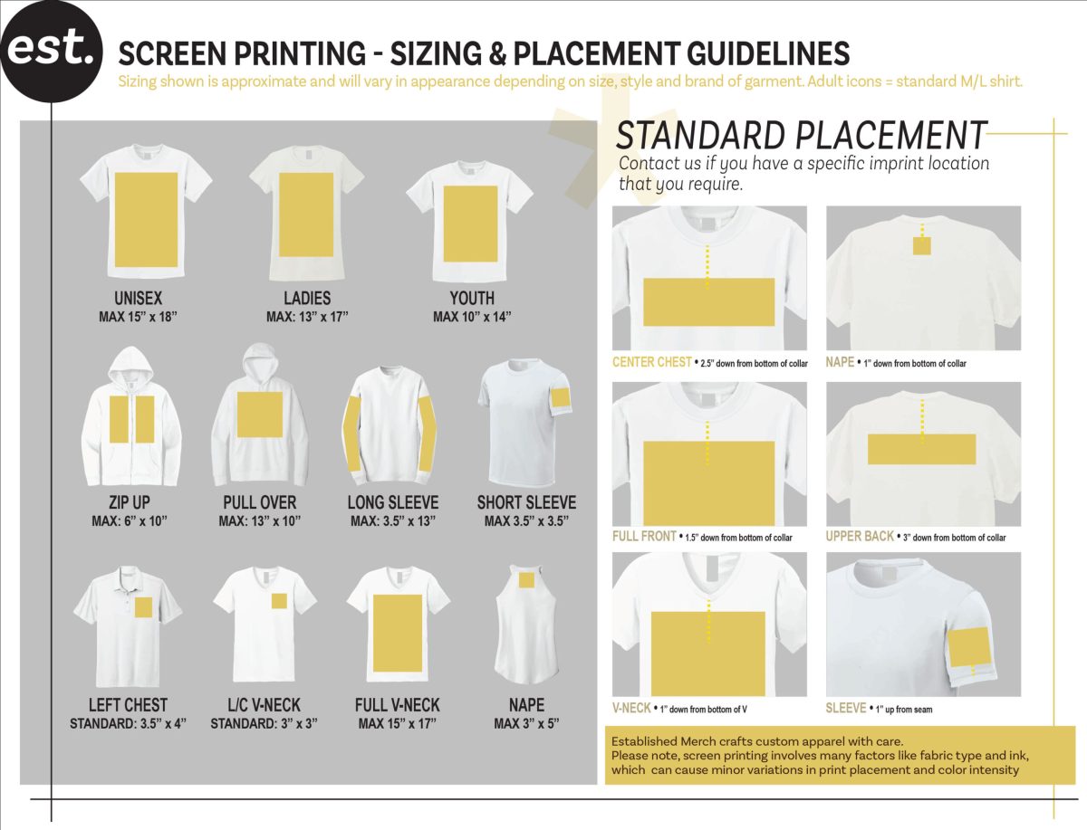 custom screen printing st louis mo size and placement guide